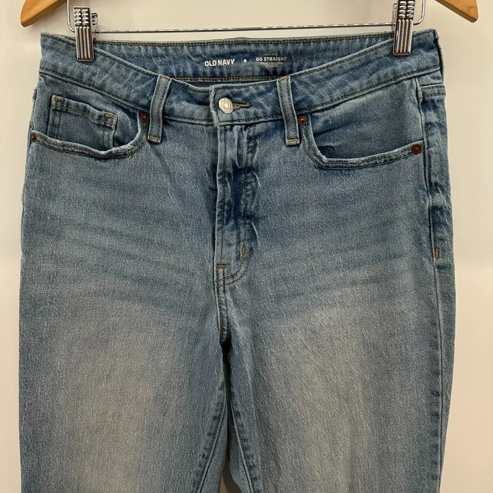 Old Navy Jeans Womens 8‎ Blue High Rise OG Straight Leg Secret Smooth Pockets